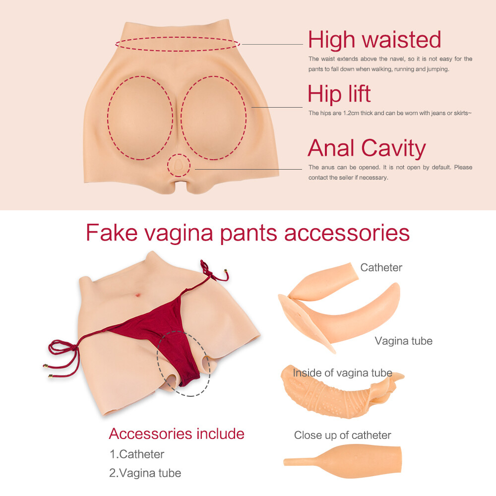 Silicone Fake Vagina Pants Hip Enhancer Transgender Panties For Crossdresser