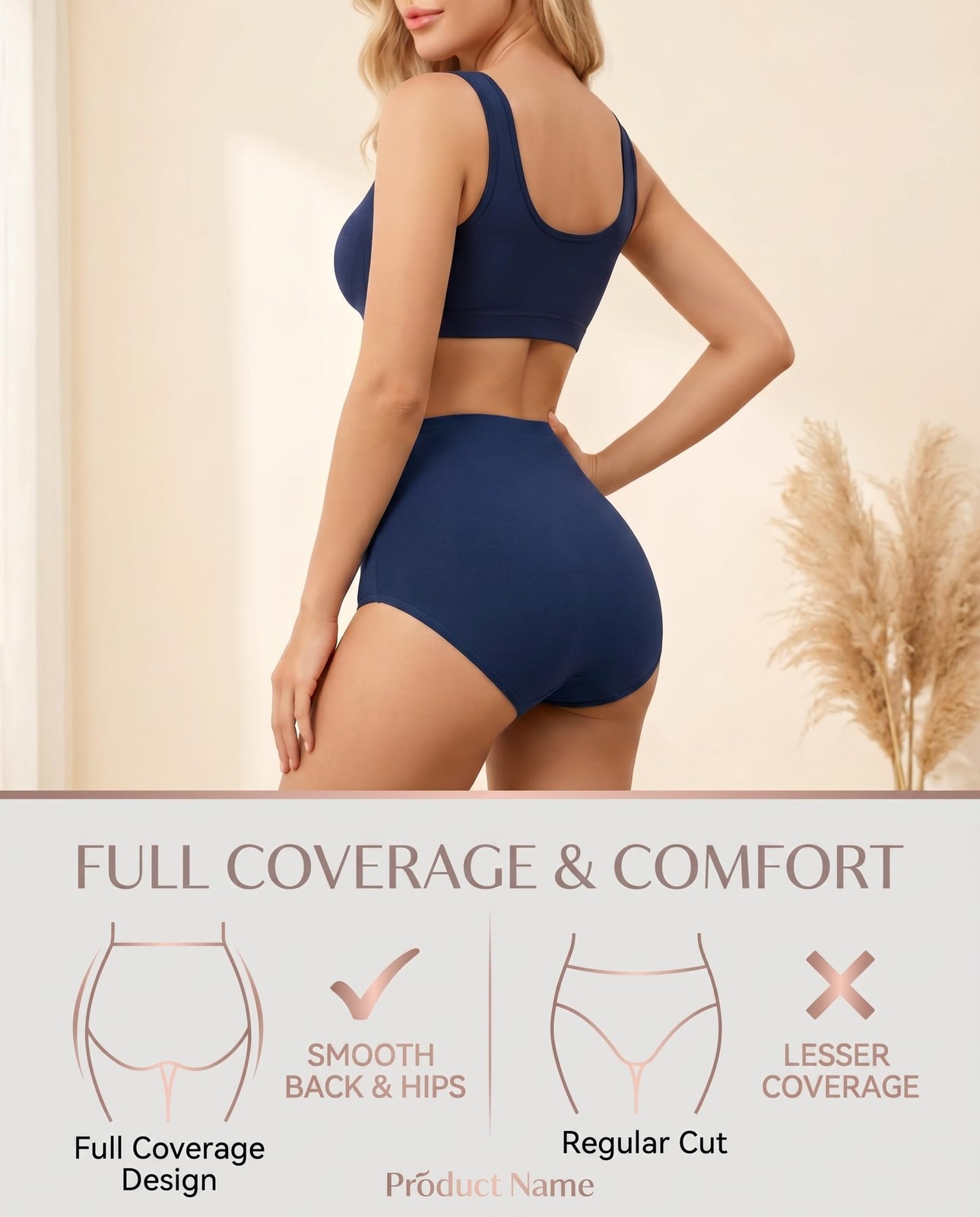 Womens Underwear Cotton High Waisted Underwear Women Pack Postpartum Panties …