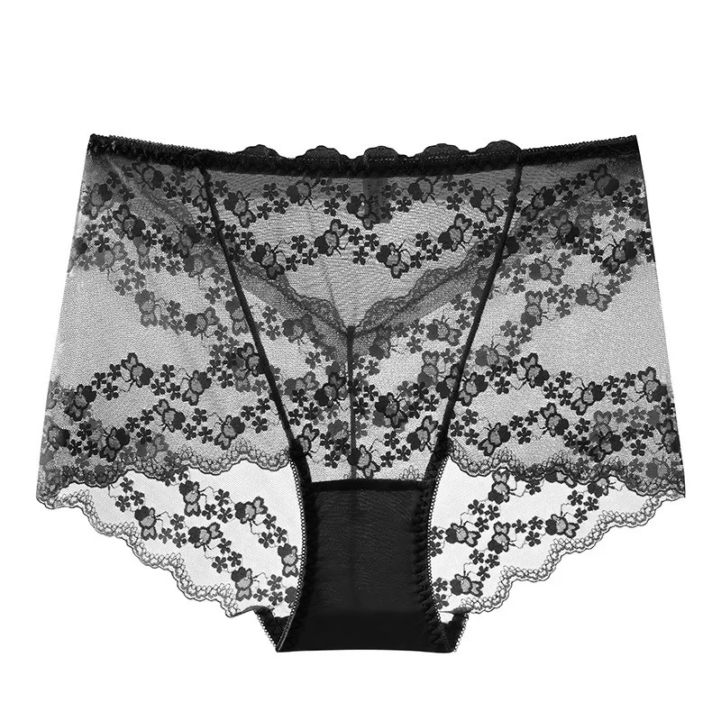 Seamless High Waist Panties Women’s Lace Floral Briefs Breathable Comfort Fit