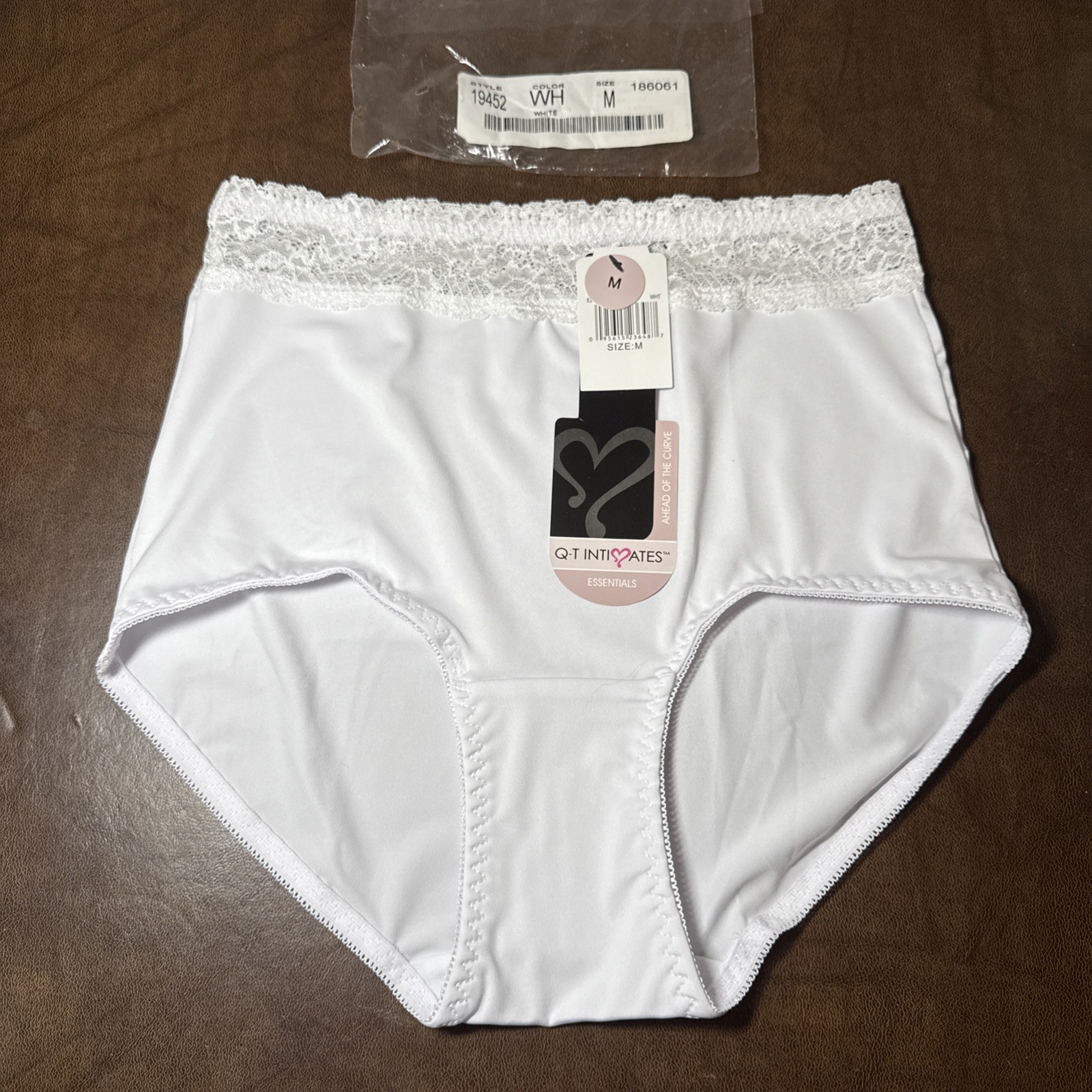 NEW QT Intimates White Lace Waist Light Support Tummy Control Panty Brief Sz M