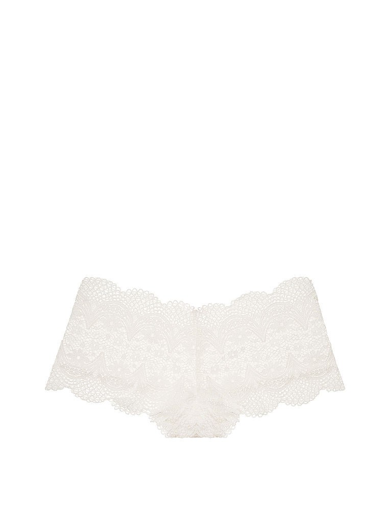 Victoria’s Secret Crotchet Floral Lace Shortie Boyshort Panty VS White