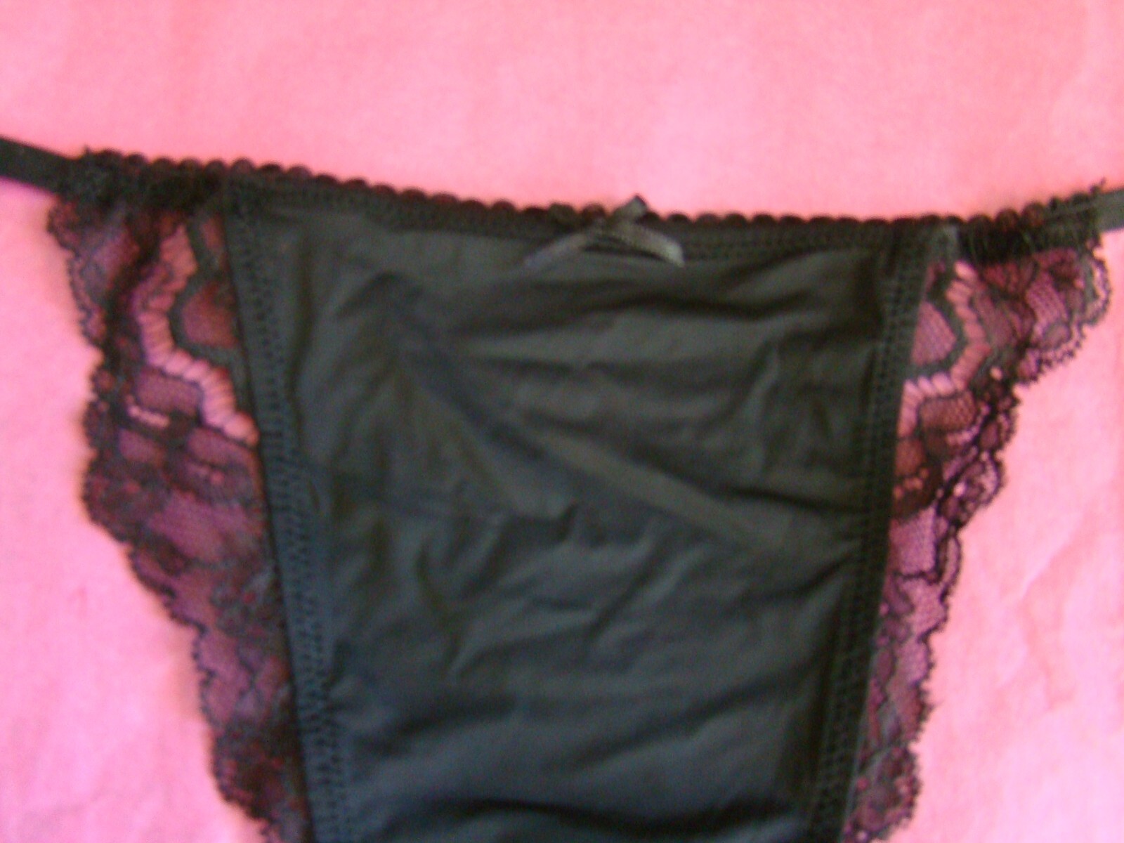 New Victoria’s Secret Dream Angel Black Floral Lace Strappy Sides String Bikini