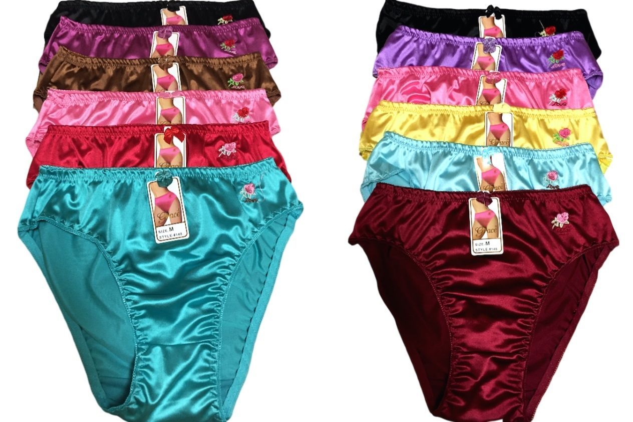 B12 GRACE sissy liquid SATIN Embroidered Wetlook SHINY Bikini panties XL 2XL 3XL