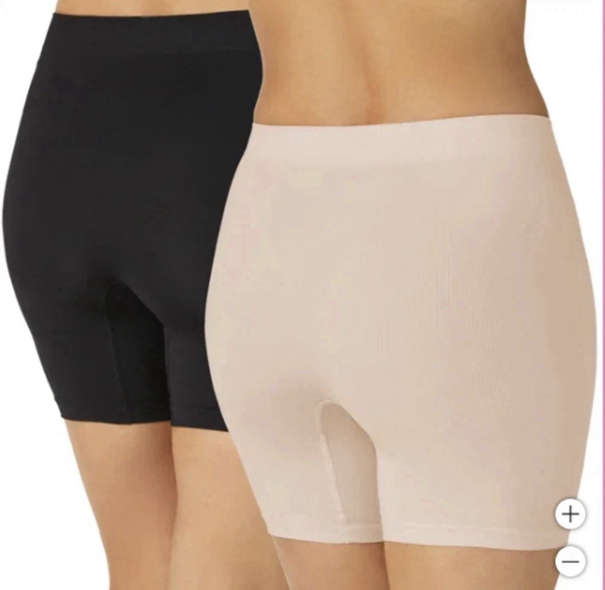 Carole Hochman Women’s 2 Pack Slip Shorts, Black/Beige, Size XL (New In Box)