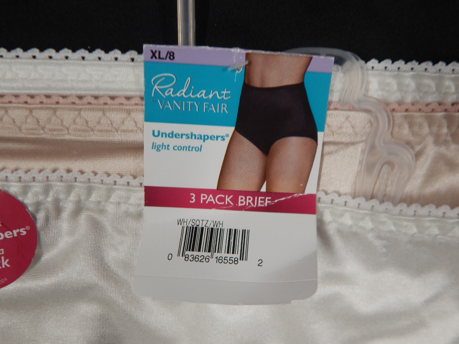VANITY FAIR Radiant Women’s Size XL/8 Undershapers 3-Pack Briefs High Waisted