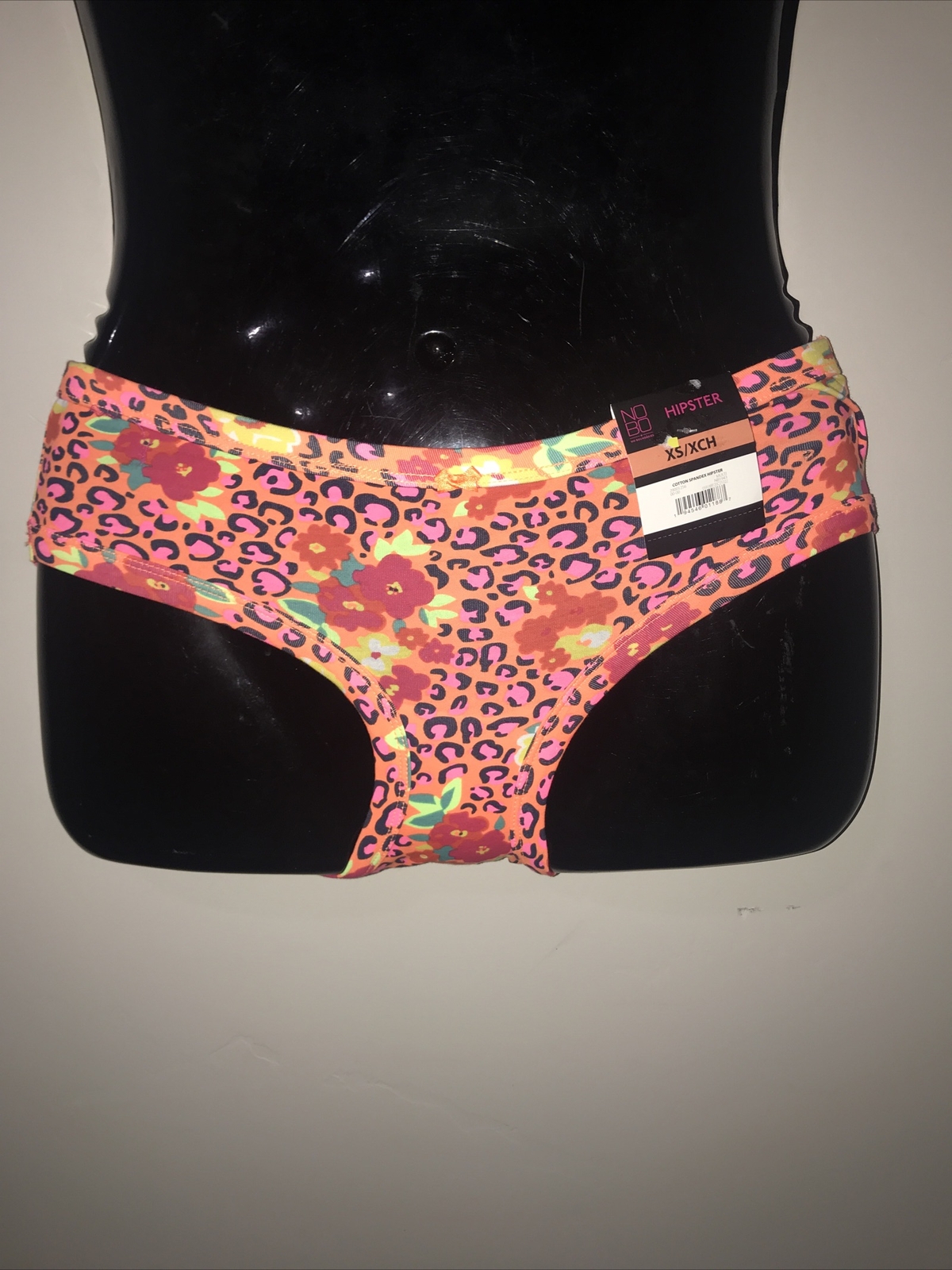 No Boundaries Black Orange Floral Cotton Bikini Panty Sissy Underwear Size XS
