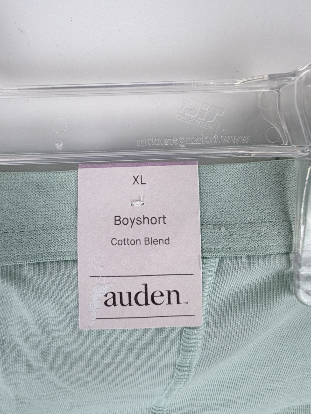 Auden Women’s Cotton Blend Boyshort Blue/Green Lace Trim Size XL