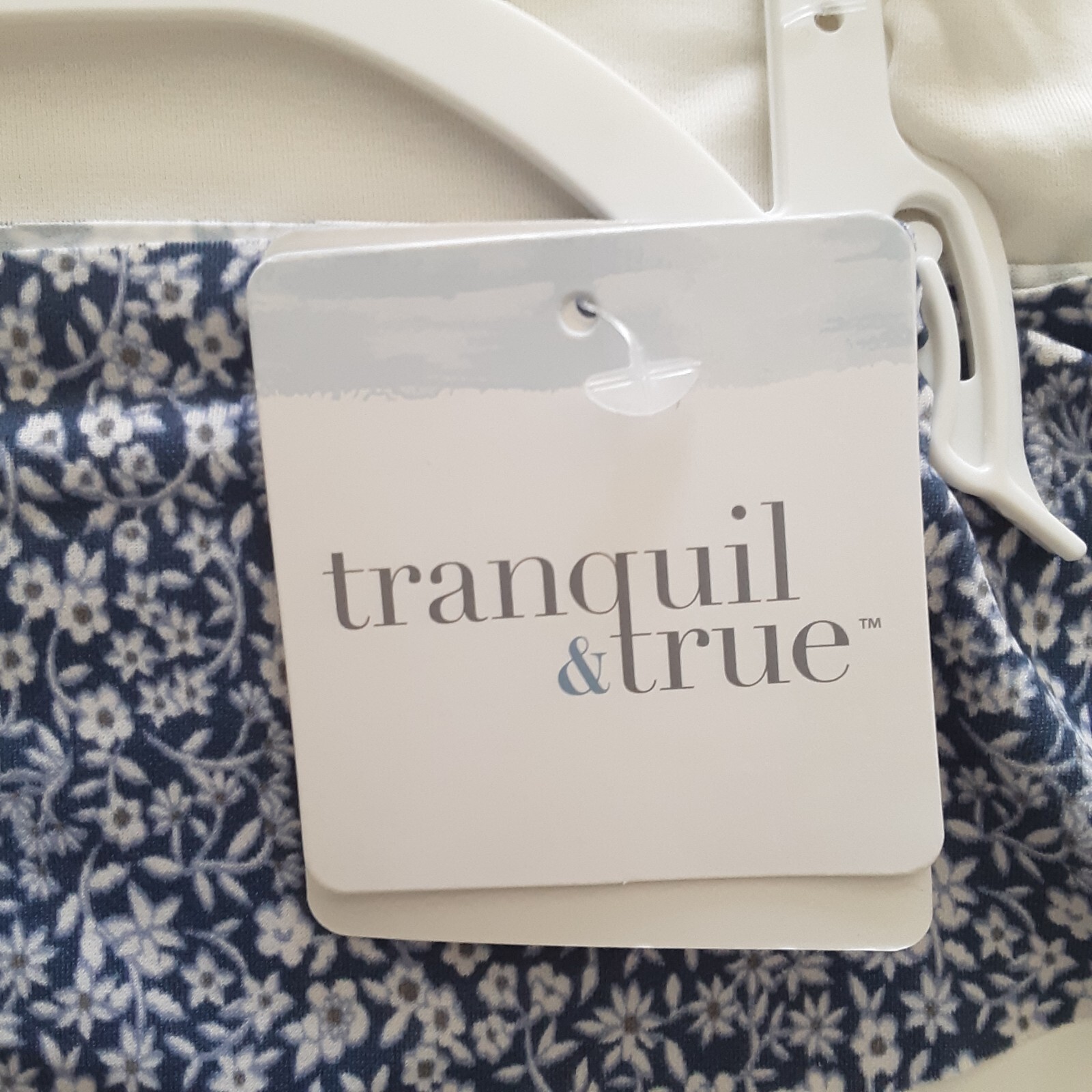 Tranquil & True Womens 3X Thongs Matte Microfiber Blue Floral Ivory Purple 3 PK