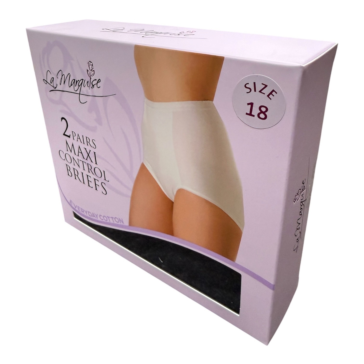 New Sloggi Type La Marquise Brand Maxi Control Brief Black White 2 Pack Cottonzz