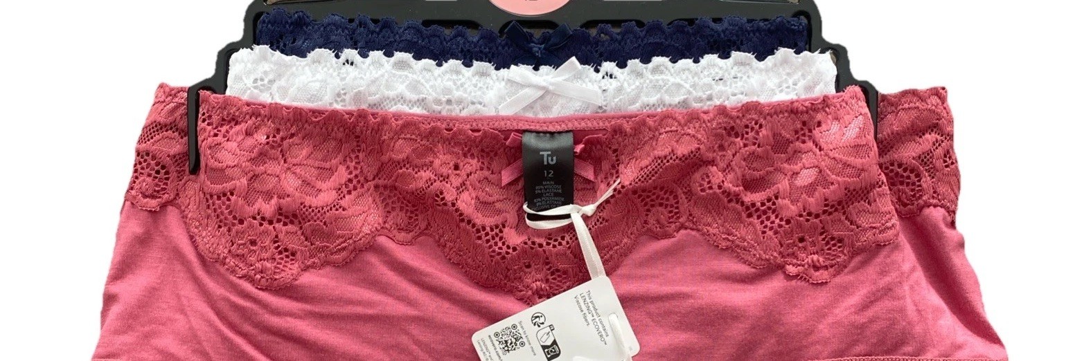 Ladies 3 Pack Multi Short Plan lace details Knickers, Elegant Lace Panties size6