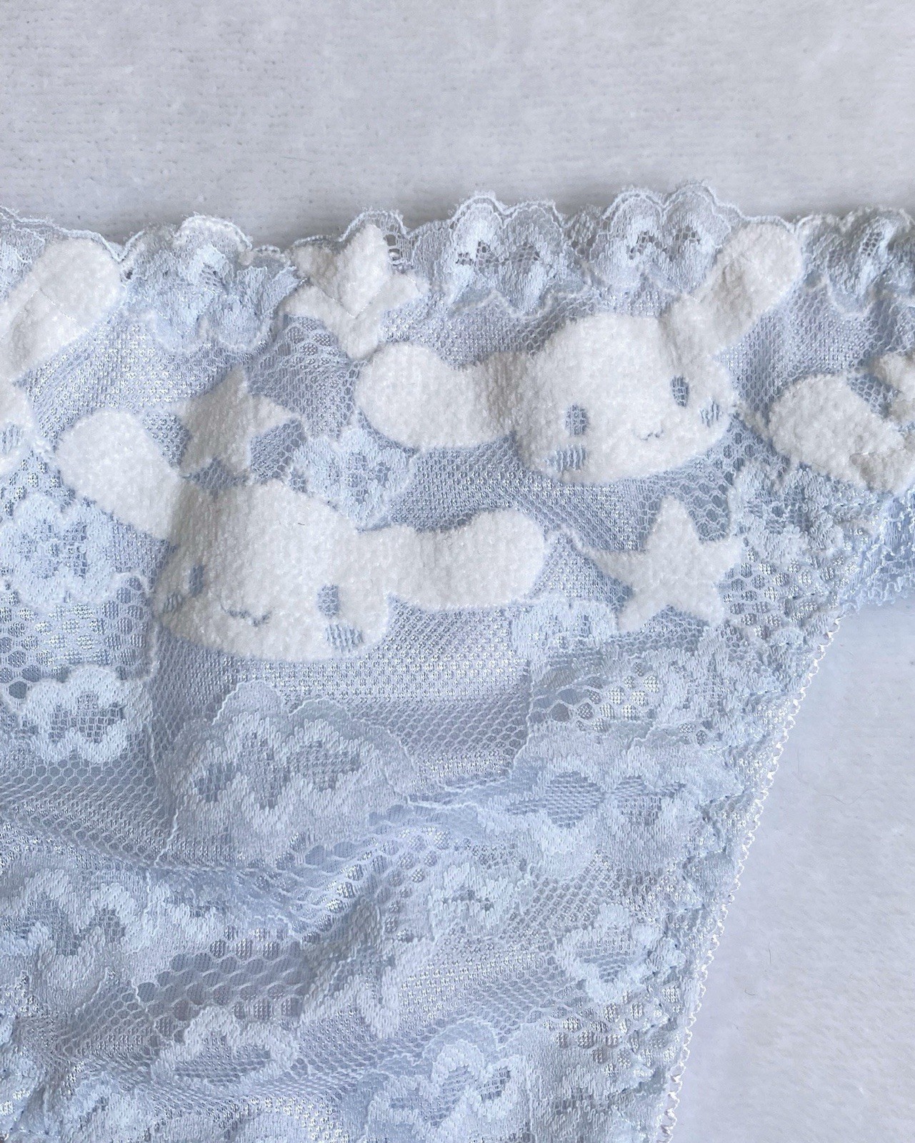 US-S, M Japanese Sanrio Cinnamoroll Embroidery Cute Ruffle Lace Thong