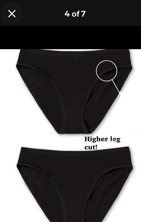 Pact 2pc Classic Fit Bikini Mid Rise Panties Organic Cotton Black New Large
