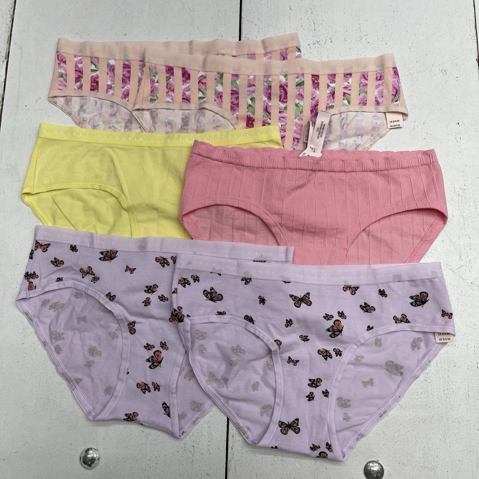 Victorias’s Secret 6 Pack Hipster Butterfly Floral Multi Panties Size XS