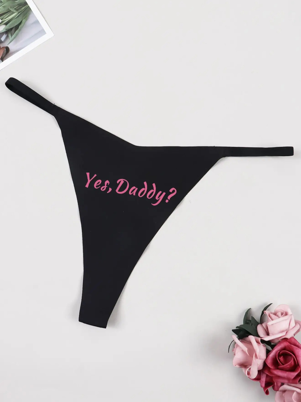 Seamless Low Rise Panties Women’s Thong Letter Print Soft Breathable Comfort Fit