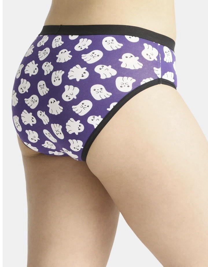 Women’s Pumpkins/Ghosts Way2 Celebrate Halloween Hipster Panties, 3-Pack, M 8/10