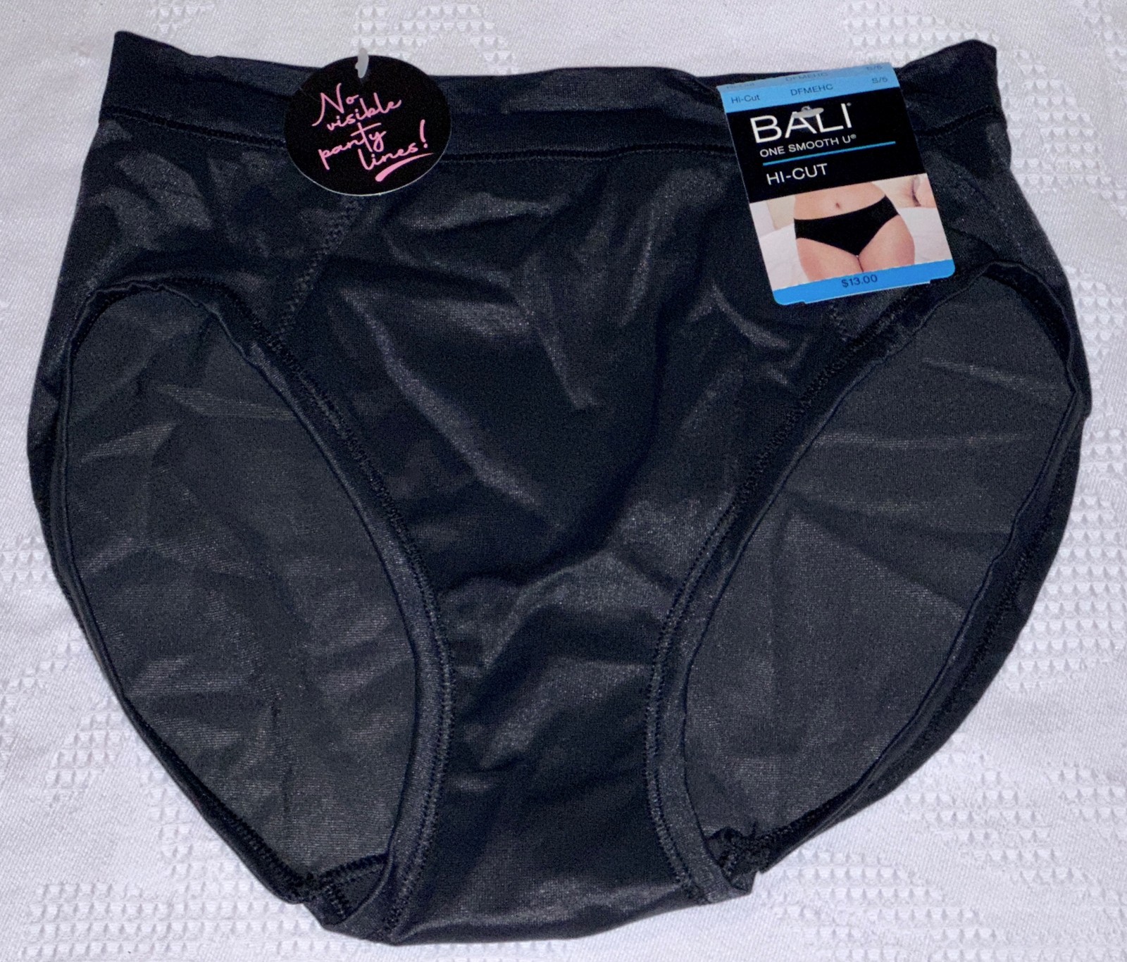 BALI One Smooth U Second Skin Micro Black Hi Cut Panty Womens S M L 7 XL 8 2XL 9