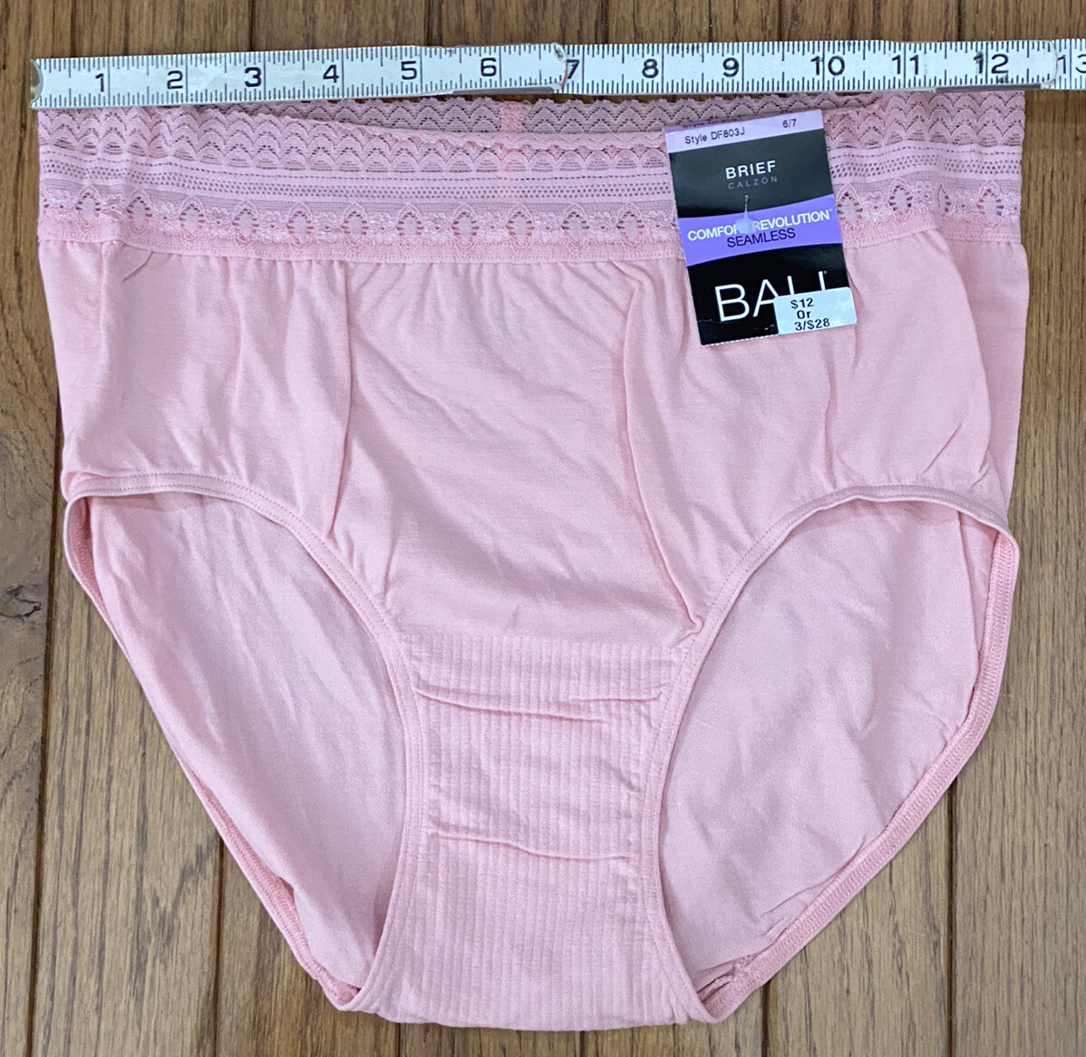 New BALI 3-PACK Women’s Comfort Revolution Lace Waist Brief Panties Sz 6 / 7