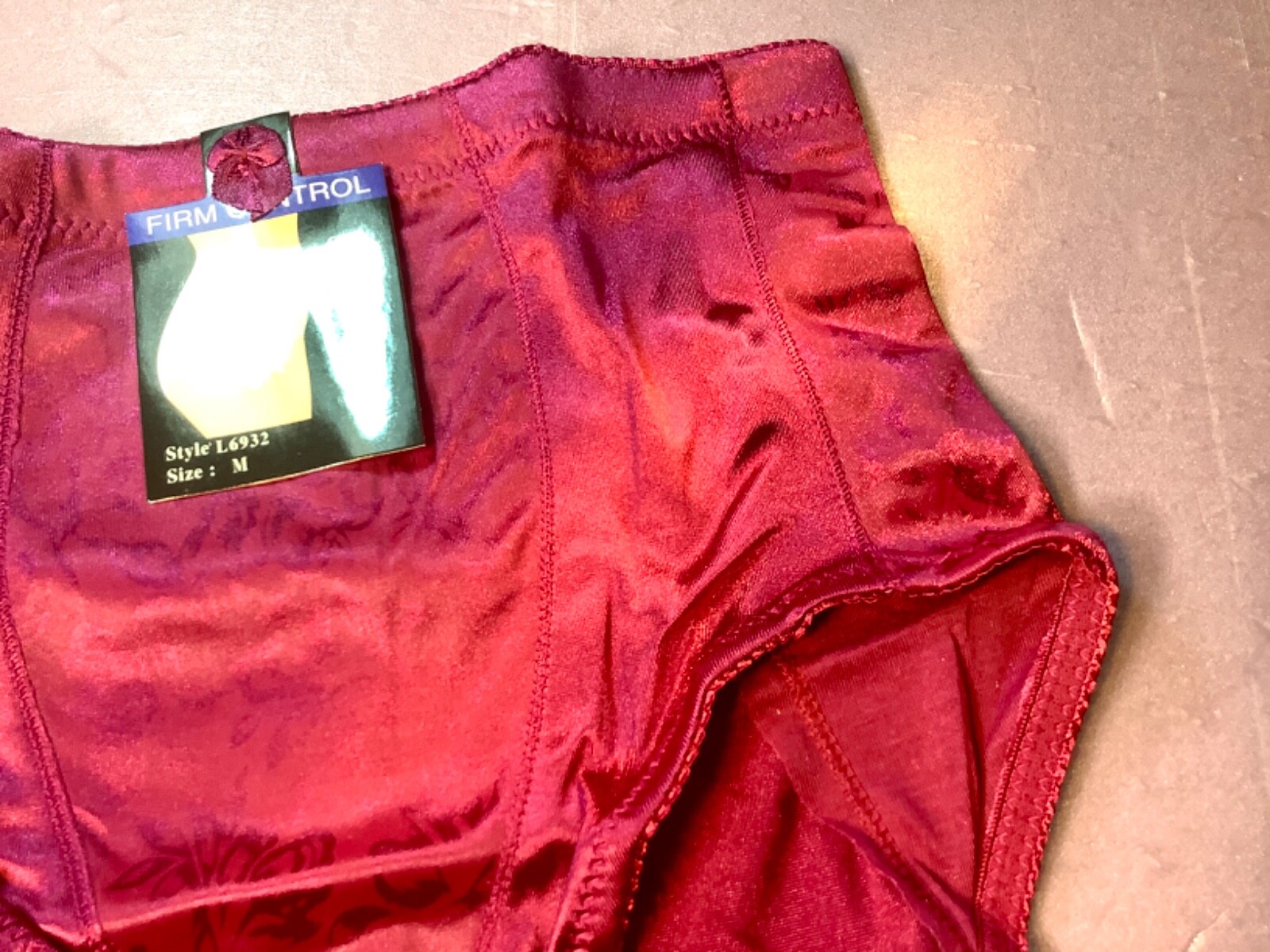 Women Panties,Briefs”Eva Cervantes”Size L. Purple Soft shiny Satin W/decoration