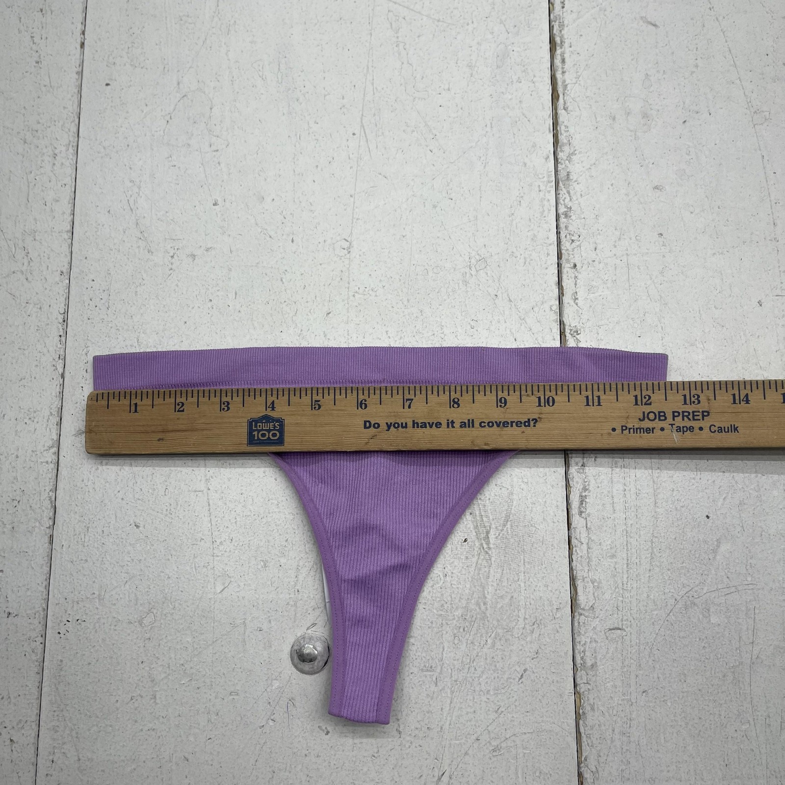 Out From Under Thong Panties Womens Medium Purple Rib Knit Seamless Stretch