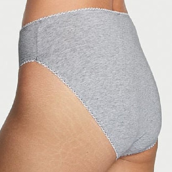 L Grey LOGO Stretch Cotton Waist Victorias Secret High-Leg Waist Brief Panty