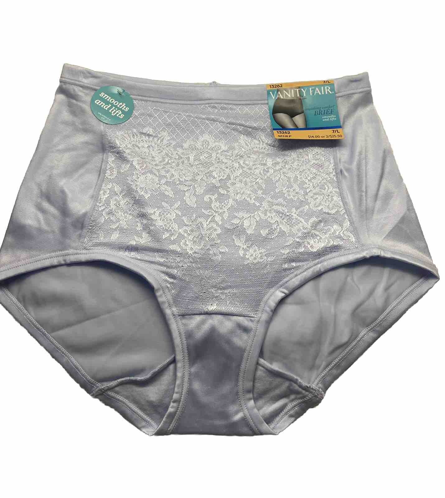 Vanity Fair Smoothing Comfort Lace Brief Panty 13262 Blue Sz.7/L7