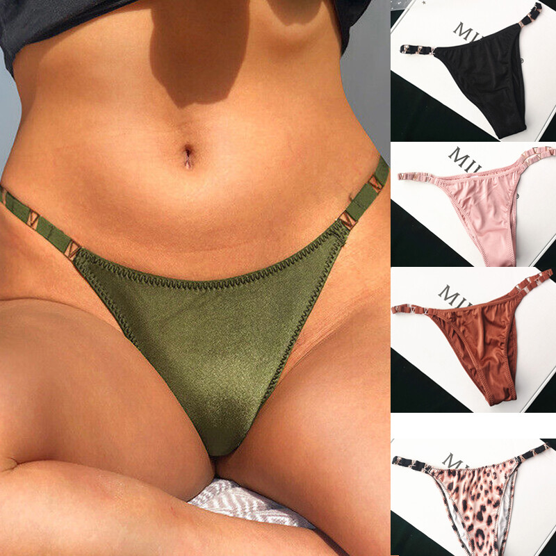 1/5 Pack Lot Womens Sexy Silky Satin Panties Underwear High Leg Thongs Lingeries