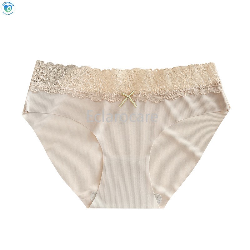 6pcs Women’s Low-Rise Briefs: Seamless Lightweight Breathable Lace with Ice Silk
