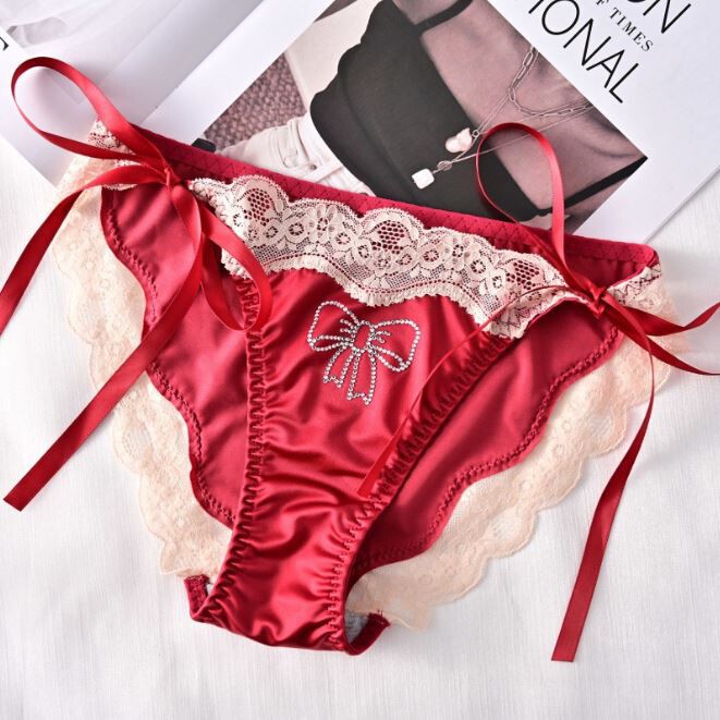 1/6 Pack Lot Womens Lady Sexy Satin Panties Lace Brief Undies Tie String Bikinis