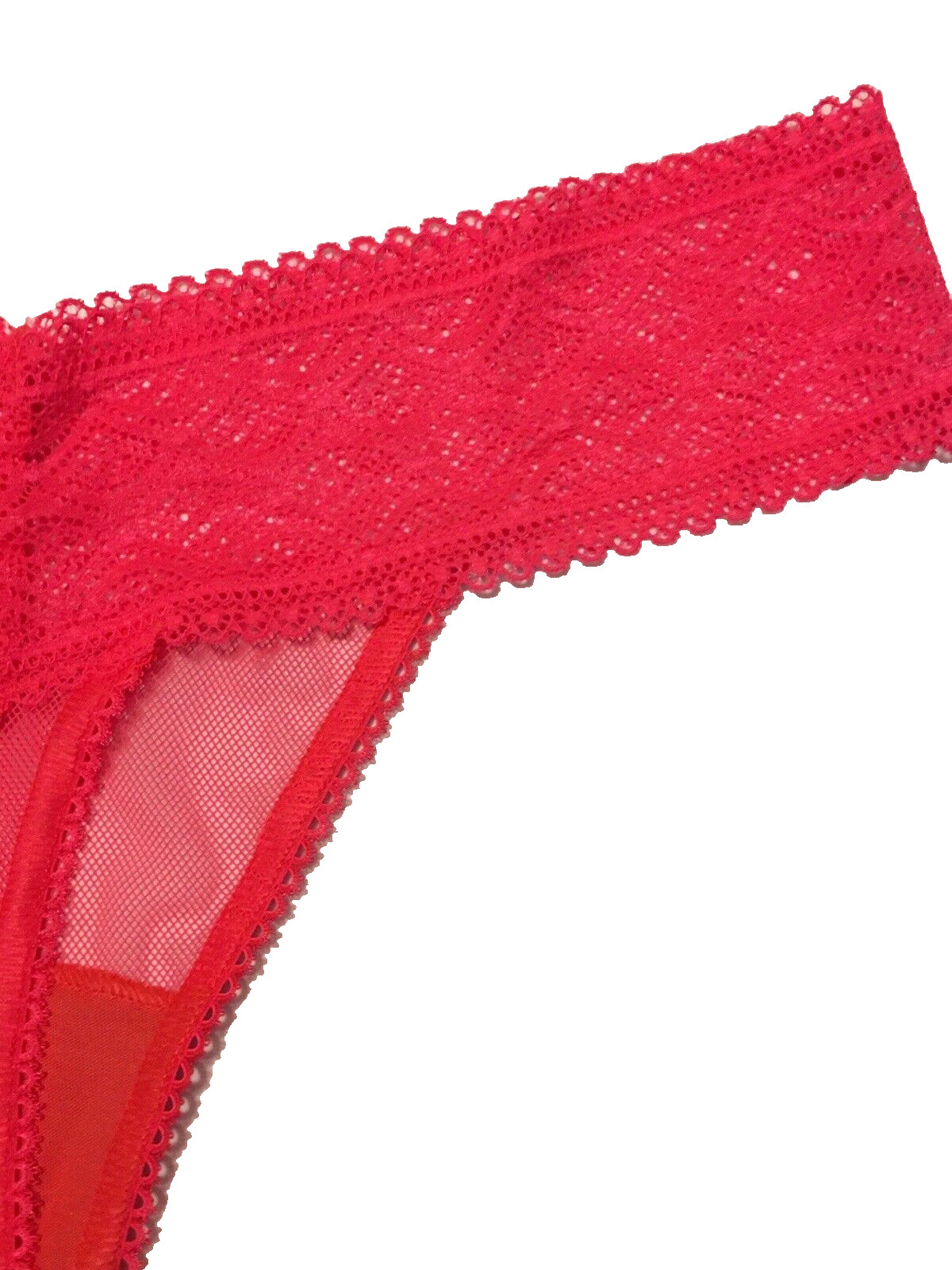 Victorias Secret Peachy Pink Fishnet Mesh Thong Panties M Sheer No Show Lace