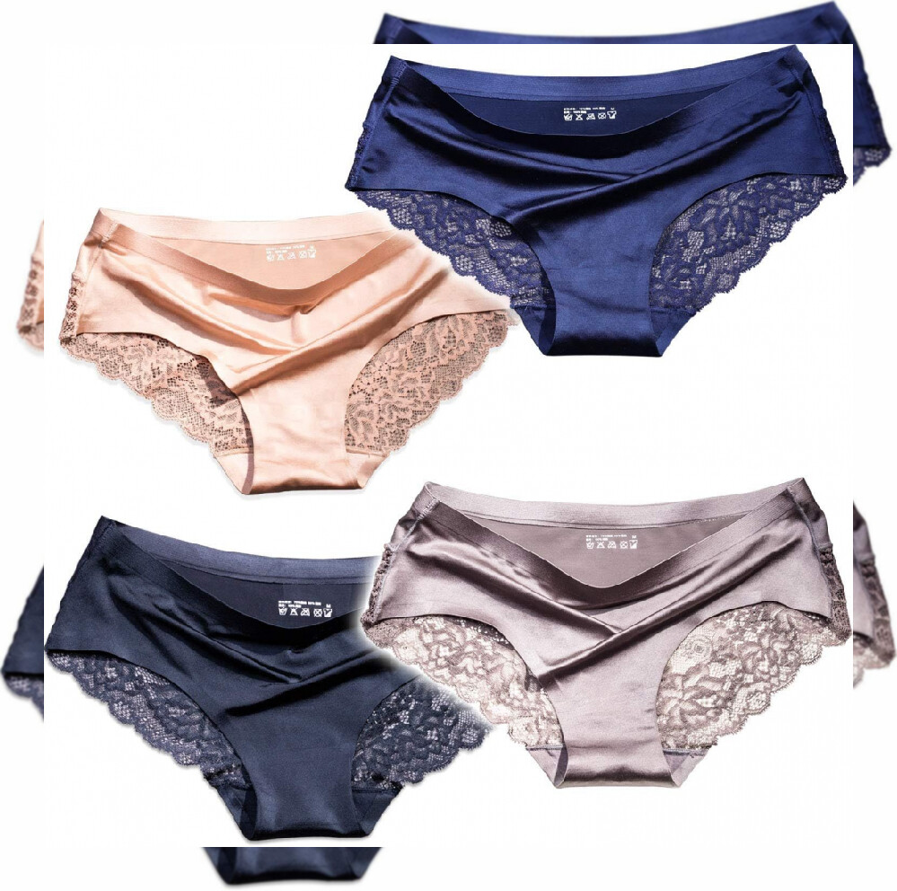 Sexy Lace Underwear for Women Frozen Silk Small, 4-pack Fashion Assorted