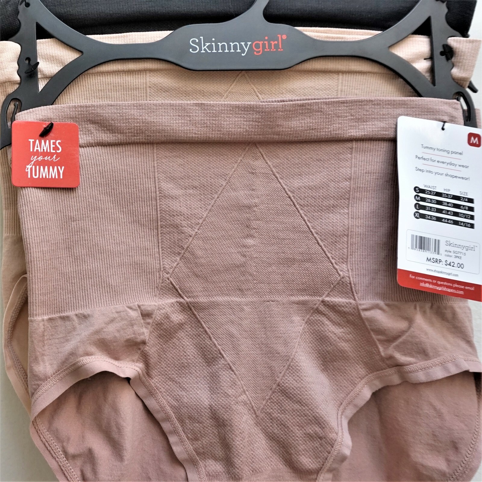 SKINNYGIRL 3 PACK SEAMLESS SHAPING BRIEFS Tummy Toning Panel S M L XL 2X
