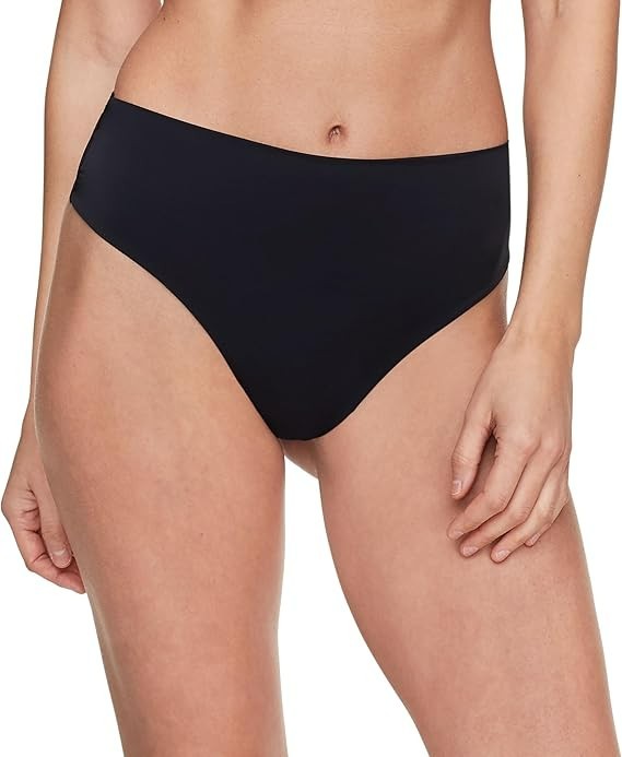 Warner’s Women’s Thong MEDIUM It Over Front-Smoothing High Waist Black Rx9021p