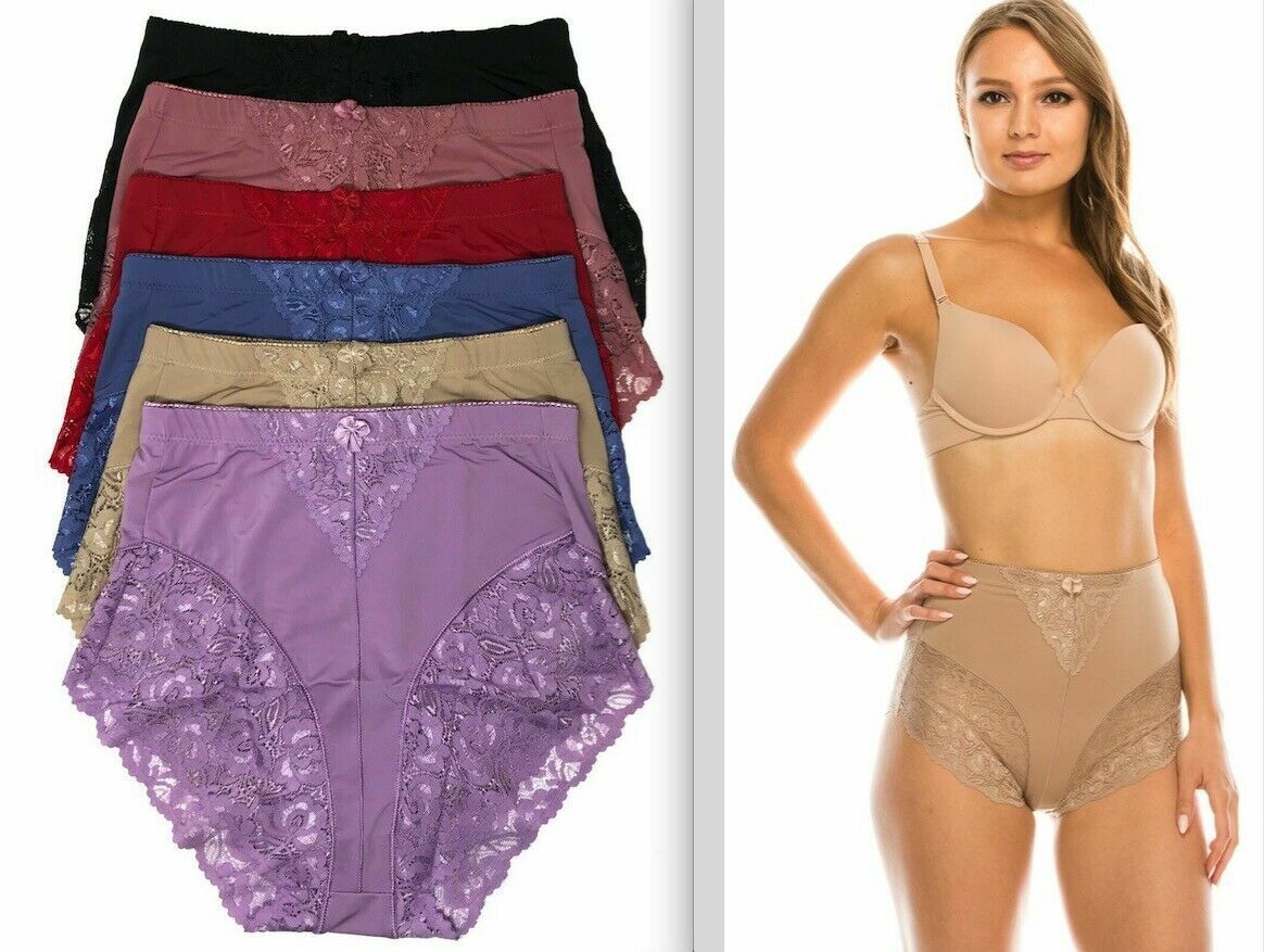 2-6 High Waist Light Control Lace Light-control Full-coverage Briefs #63031XL