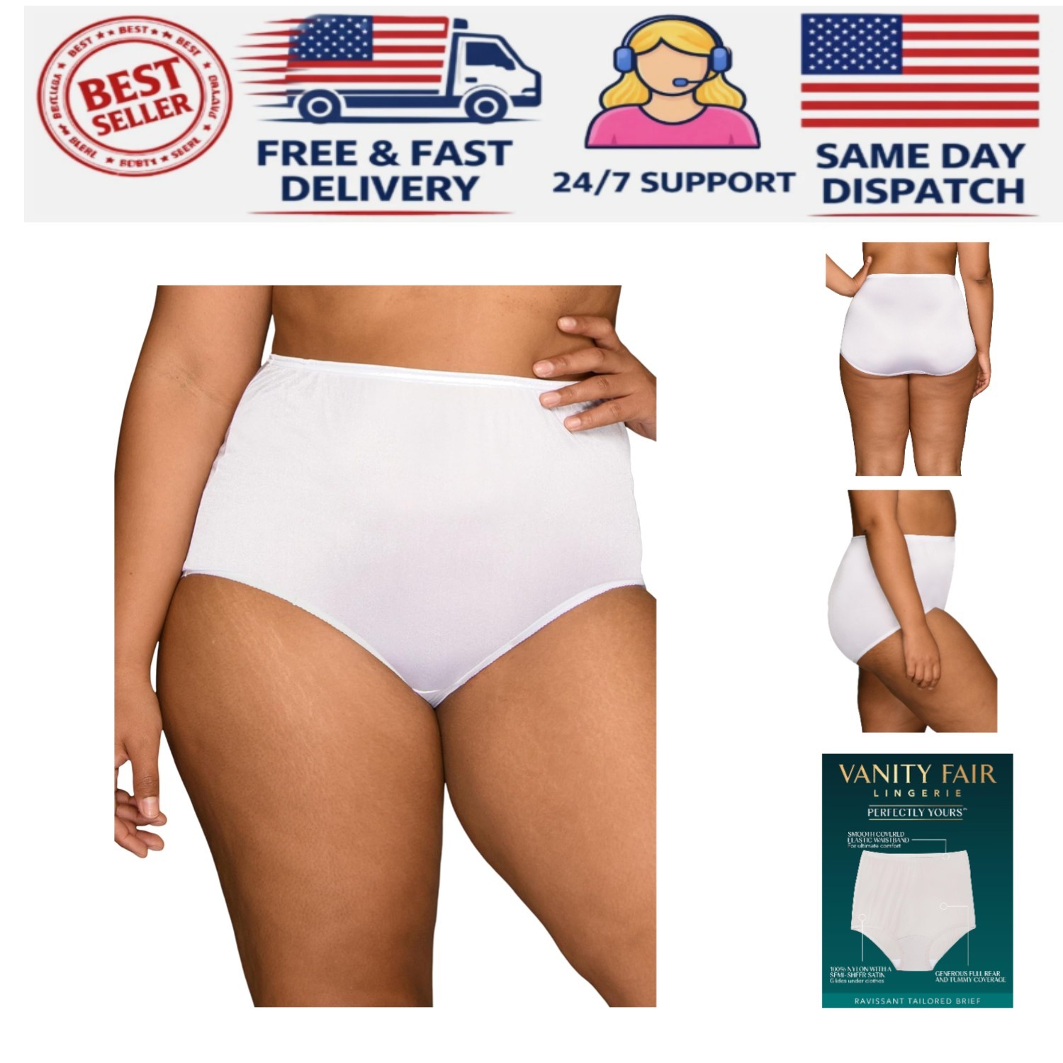 Stylish High Waisted Women’s Panties – Comfortable, Breathable Full Coverage