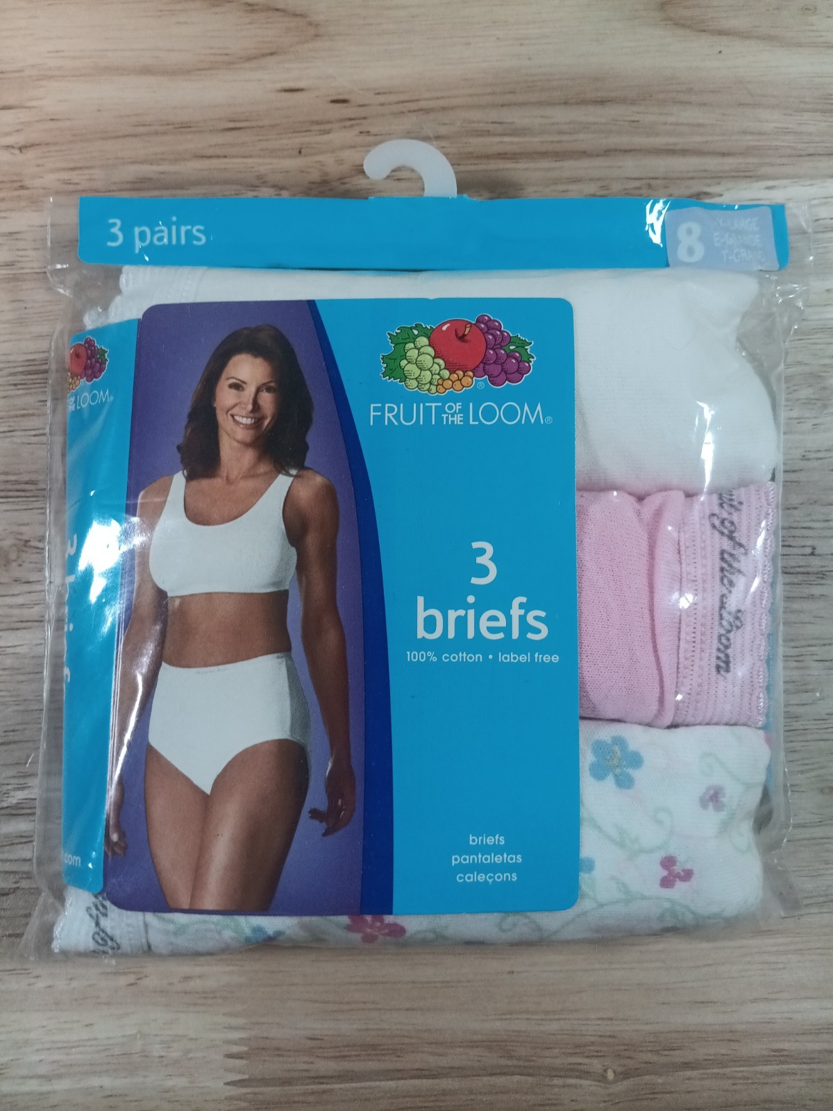 3 Fruit of the Loom Womens Briefs Panties Size 8 XLarge Almost Vintage 2007 New