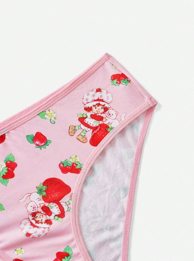Strawberry Shortcake Kawaii DDLG Cute Cartoon Bikini Panties – Pack of 3