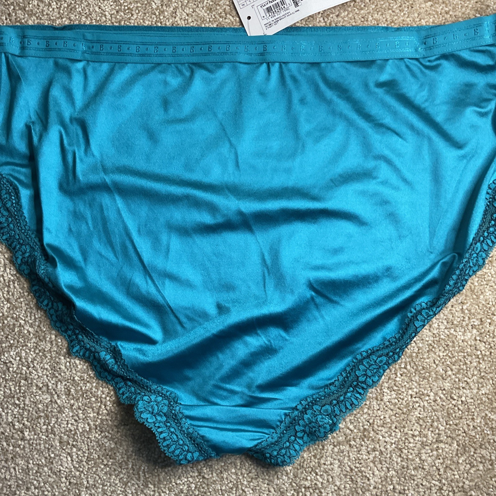 M&S 2 Pack LARGE 16-18 Boutique Satin High Leg Knickers Bright Aqua Silky Soft L
