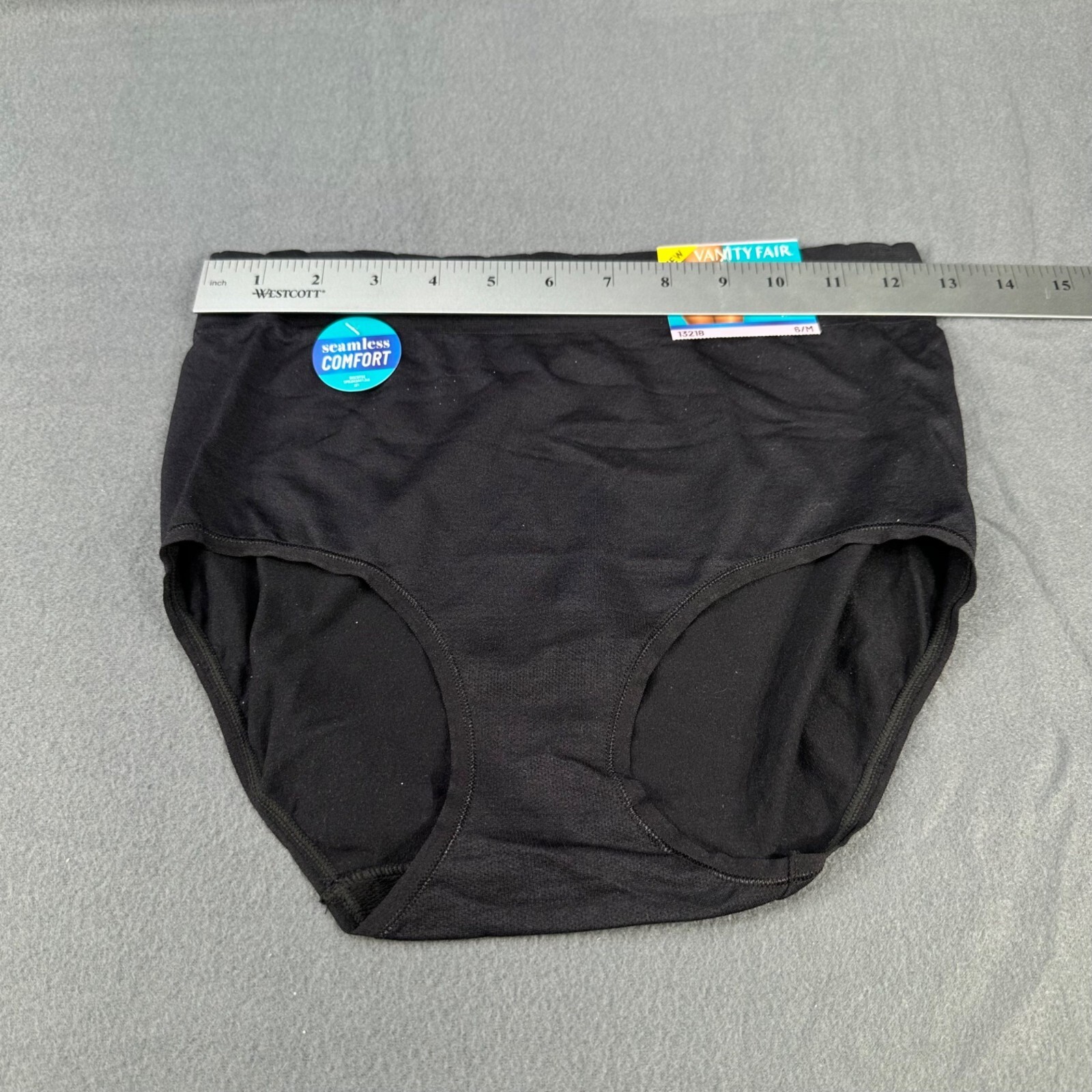 Vanity Fair Women’s Size Medium 6 Panty Brief No Show No Pinch Black New