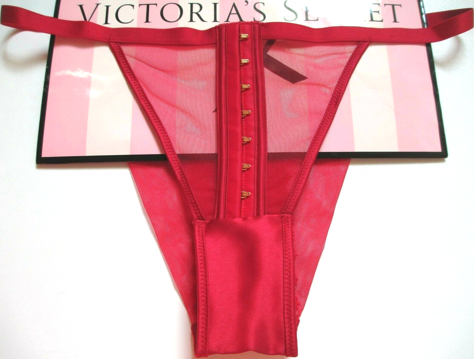 VICTORIA’S SECRET VERY SEXY Brazilian Panty S M L Red NWT Velvet Embroidery VS
