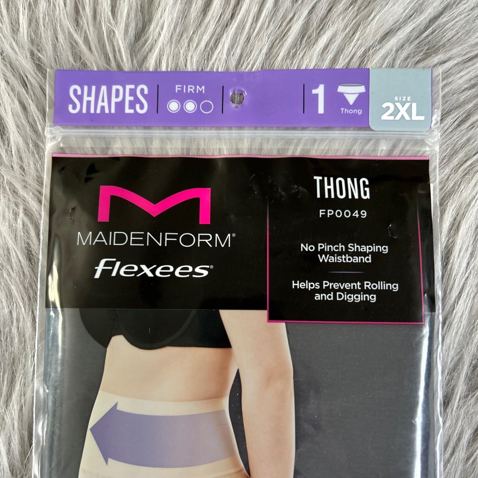 Maidenform Flexees Thong Womens Size 2XL Black Shapewear Underwear Panty