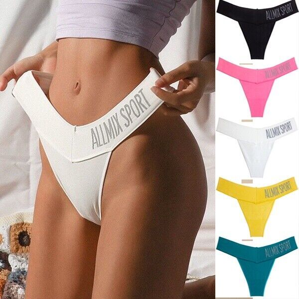 3x Women Waist Letter Print Lingerie Briefs Thongs Underwear Panties Knickers ##
