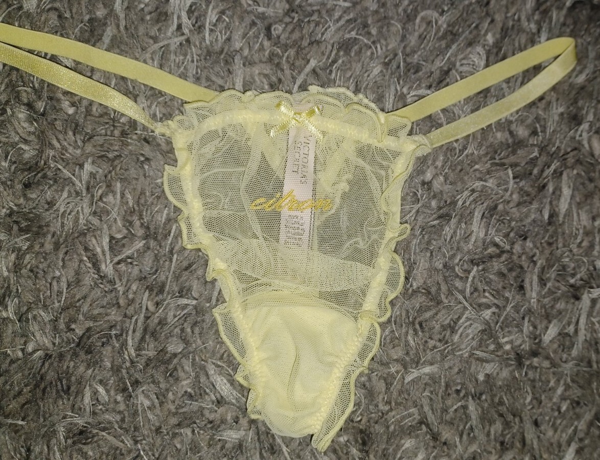 Vs Dream Angel Fruity Embroidered V String NEW SIZE Medium Yellow