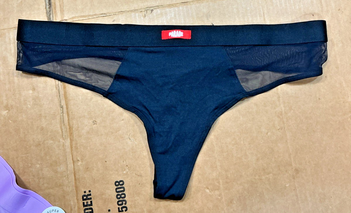 Parade Womens Mesh Thong Underwear Black/Gray 2 Pack Size XL G19