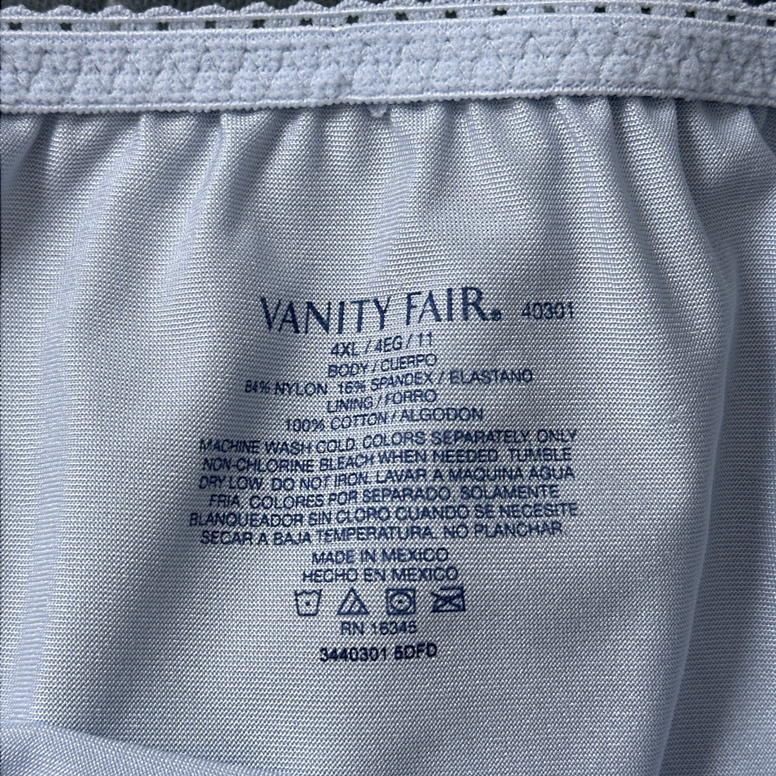 Vanity Fair Shiny Nylon Control Support Panty Size 11 4XL Icy Blue 40301 Silky