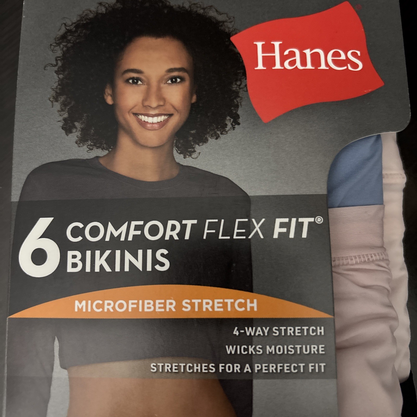 New Hanes Comfort Flex Fit Microfiber Stretch Bikini Panties 6 Pack Large