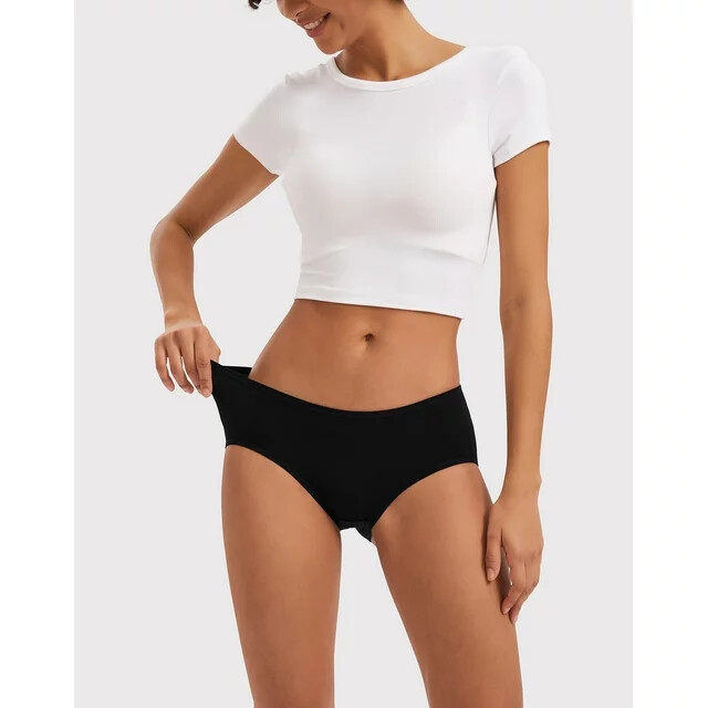 SECRET TREASURES WOMEN’S SEAMLESS HIPSTER PANTIES, 3 Pack Black Bonded Hipsters