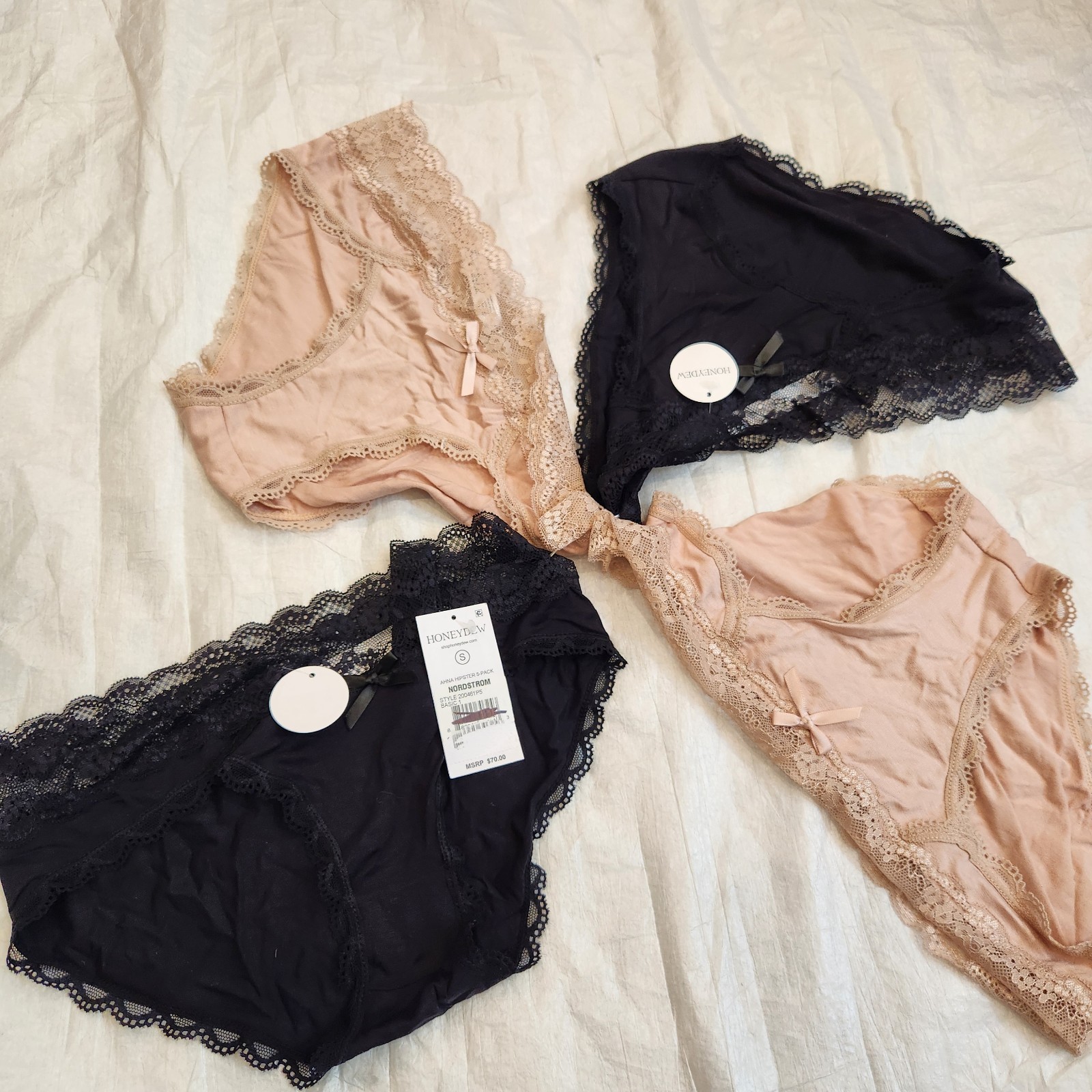 New Honeydew Intimates Ahna Hipster Lace Panties 4 Pack Nordstrom S Black Tan