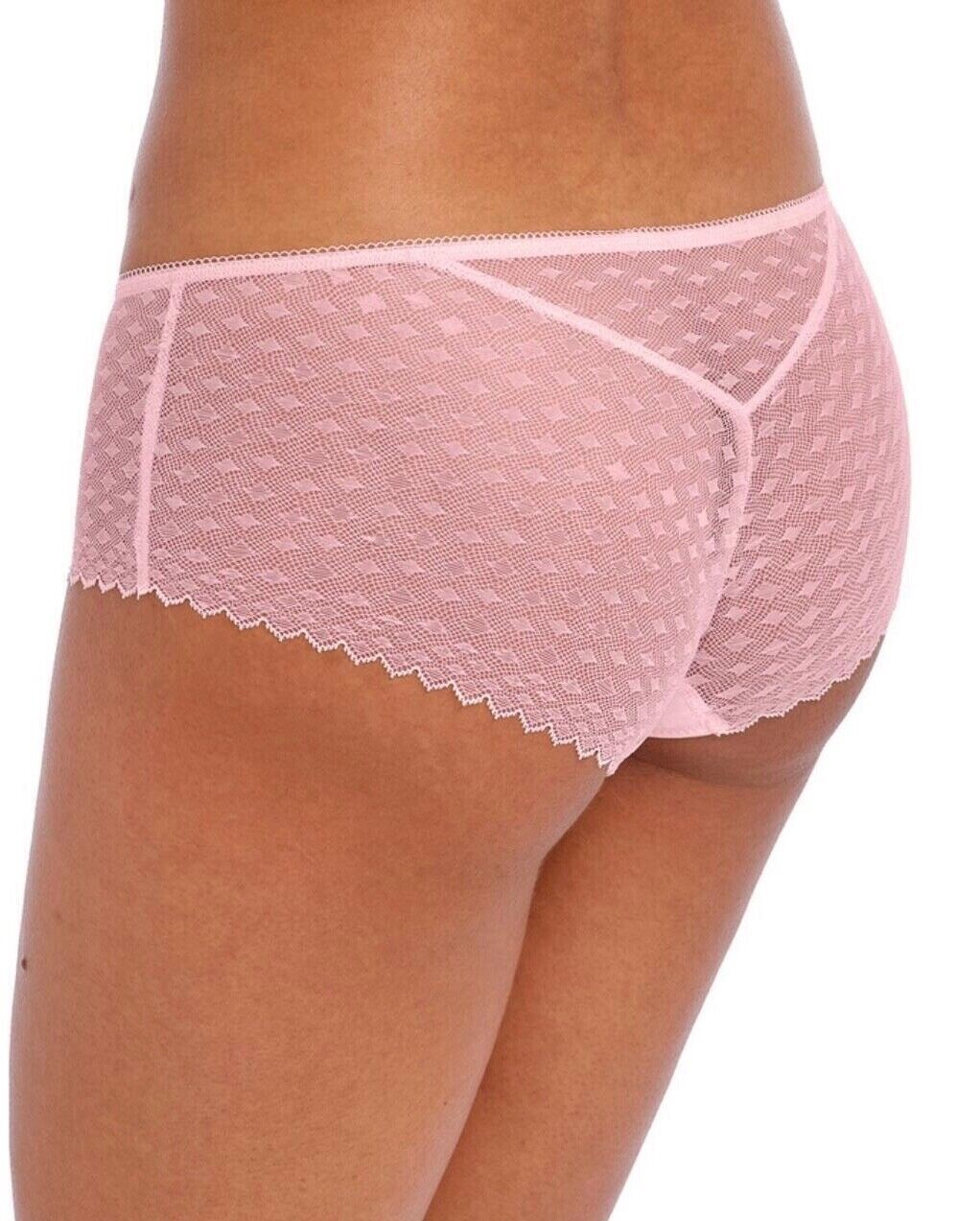 Freya Signature Short Brief Knickers Barely Pink Size S 10 12 Lace 400580 New