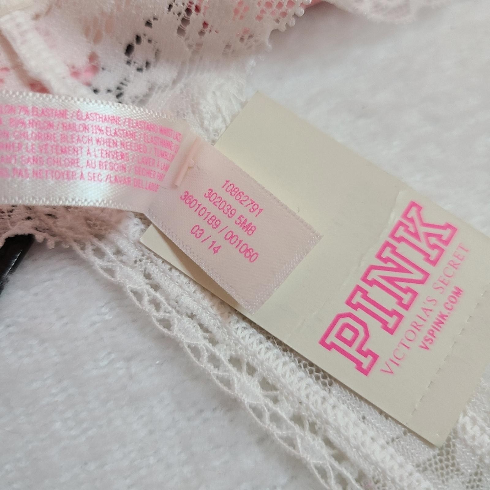 Y2K VS PINK Tiger Dye Lace Extra Low Rise Thong Panty Size Lg