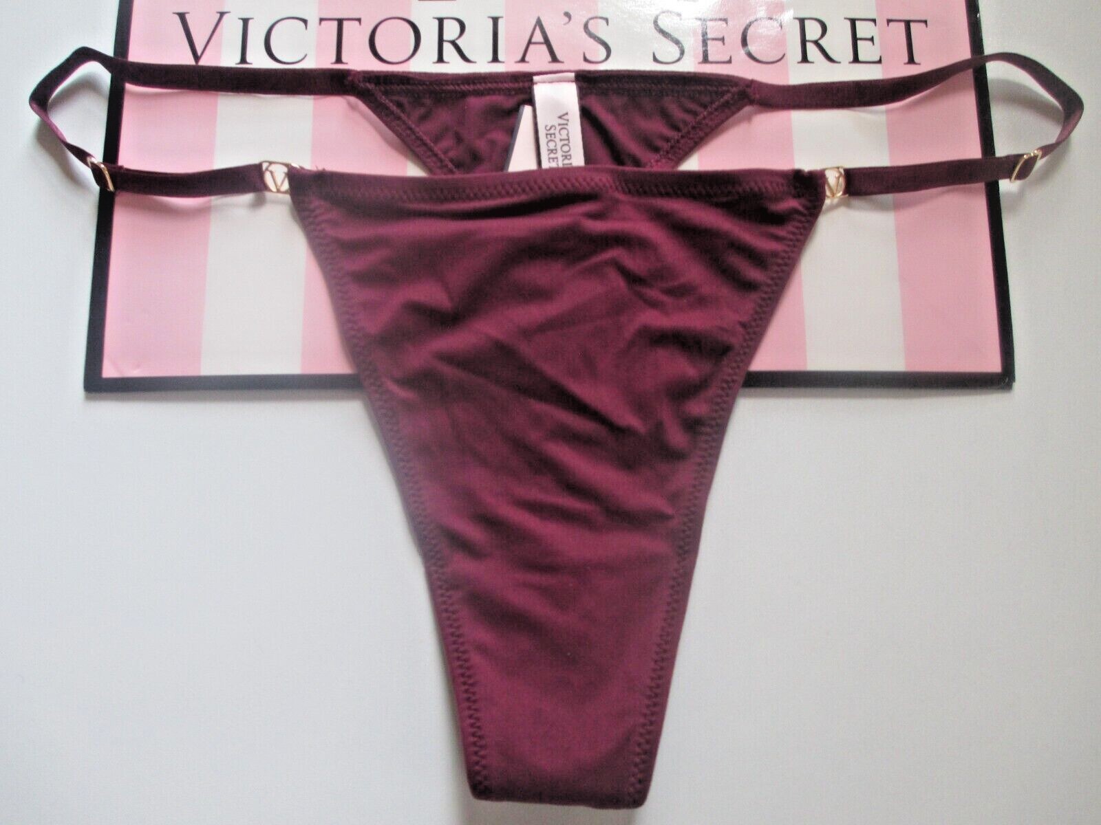 VICTORIA’S SECRET DREAM ANGELS Adjustable Thong Panty S M L XL 2XL Maroon VS